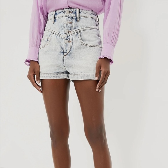 Isabel Marant Pants - ISABEL MARANT Jovany Light Blue Denim Shorts 36